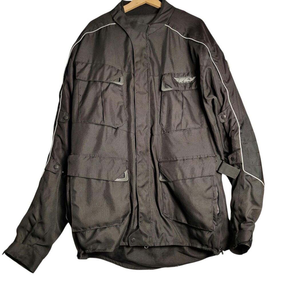 Fly Racing Terra Trek Motorcycle Jacket Mens 2XL Tall Black Armored Touring 2XT